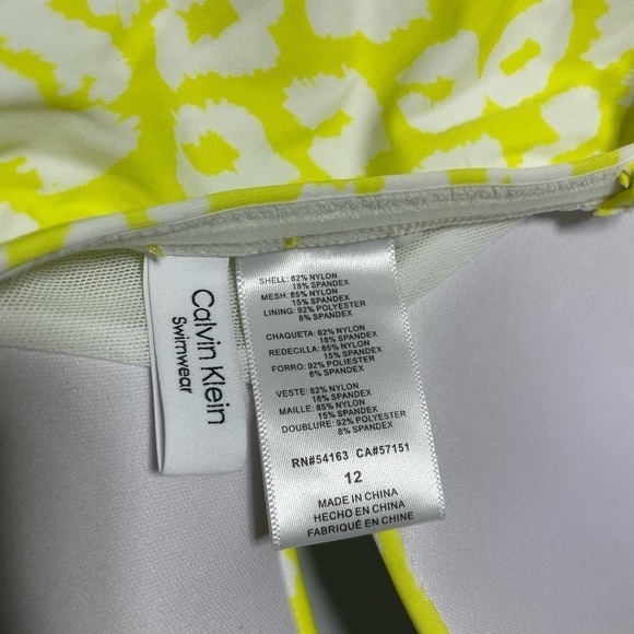 CALVIN KLEIN SWIM women’s bathingsuit 
Animal-Print One-Piece Swimsuit yellow 12 - Picture 8 of 10